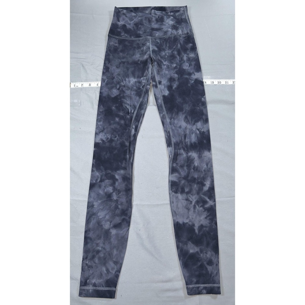 Lululemon Leggings Womens 4 Gray Tie Dye High Rise Ankle Yoga Pants Athletic‎